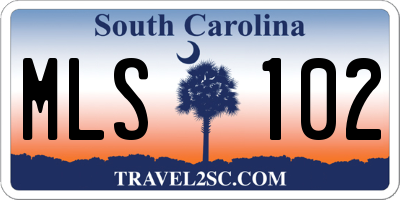 SC license plate MLS102
