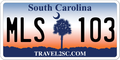 SC license plate MLS103