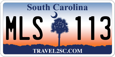 SC license plate MLS113