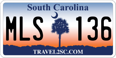 SC license plate MLS136