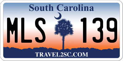 SC license plate MLS139