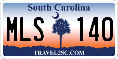 SC license plate MLS140