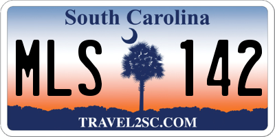 SC license plate MLS142