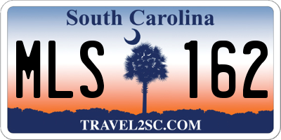 SC license plate MLS162