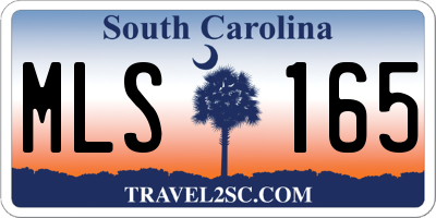 SC license plate MLS165