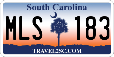 SC license plate MLS183