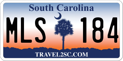 SC license plate MLS184