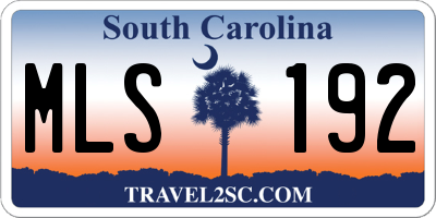 SC license plate MLS192