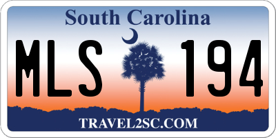 SC license plate MLS194