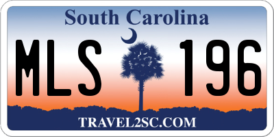 SC license plate MLS196
