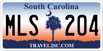 SC license plate MLS204