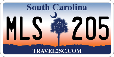 SC license plate MLS205