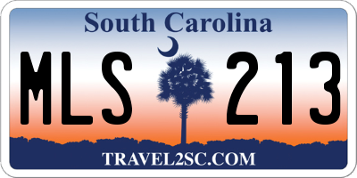 SC license plate MLS213