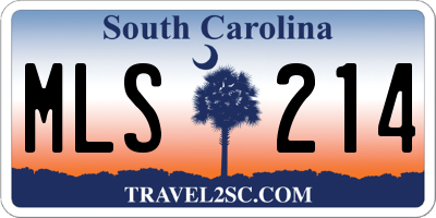 SC license plate MLS214