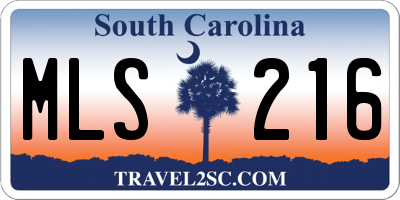 SC license plate MLS216