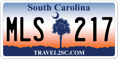SC license plate MLS217