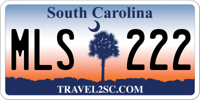SC license plate MLS222
