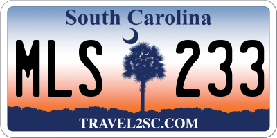 SC license plate MLS233