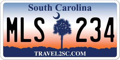 SC license plate MLS234