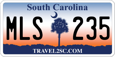 SC license plate MLS235