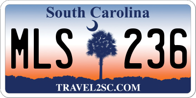 SC license plate MLS236