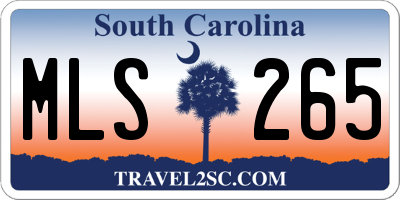 SC license plate MLS265