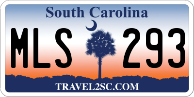 SC license plate MLS293