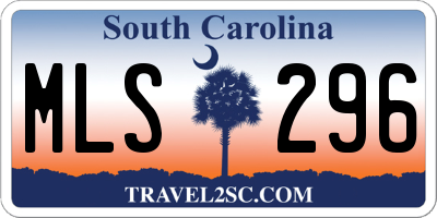 SC license plate MLS296