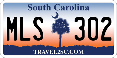 SC license plate MLS302