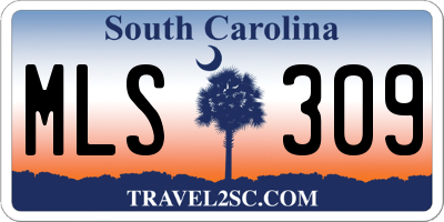 SC license plate MLS309