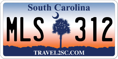 SC license plate MLS312
