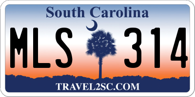 SC license plate MLS314