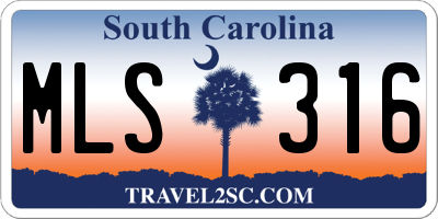 SC license plate MLS316