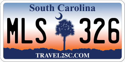 SC license plate MLS326