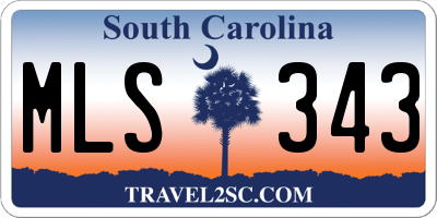 SC license plate MLS343