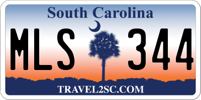 SC license plate MLS344