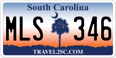 SC license plate MLS346