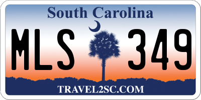 SC license plate MLS349
