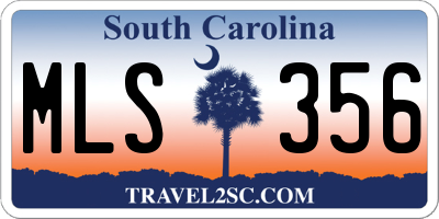 SC license plate MLS356