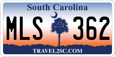 SC license plate MLS362