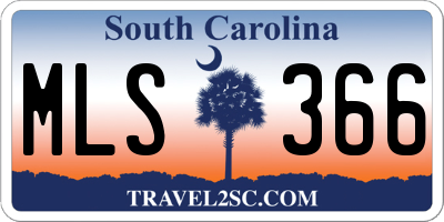 SC license plate MLS366