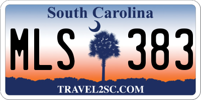 SC license plate MLS383