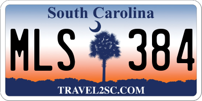 SC license plate MLS384