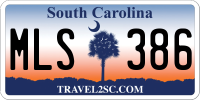 SC license plate MLS386