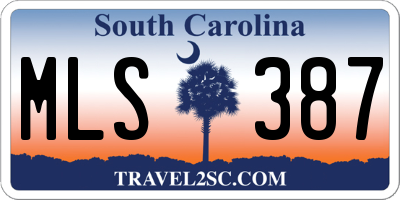 SC license plate MLS387