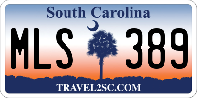 SC license plate MLS389
