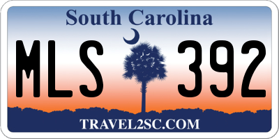 SC license plate MLS392