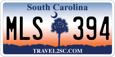 SC license plate MLS394