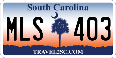SC license plate MLS403