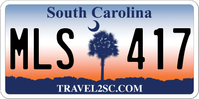 SC license plate MLS417